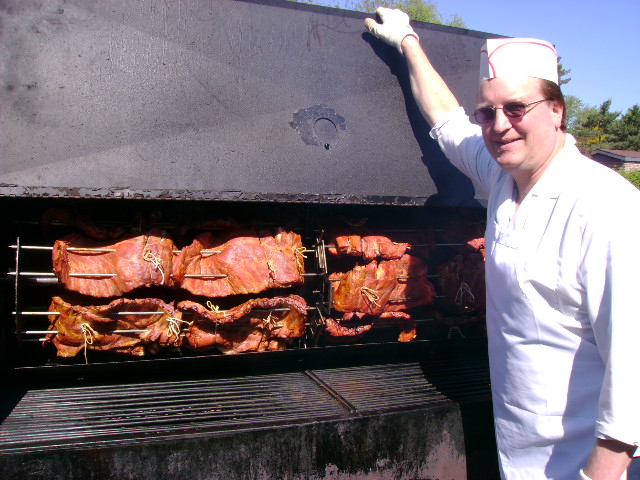 Ron grilling ribs